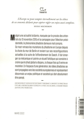 Le jihadisme français - Quartiers, Syrie, prisons de Hugo Micheron