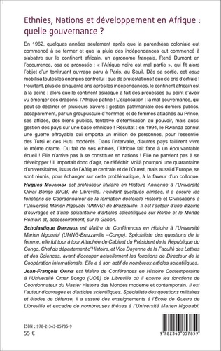 Ethnies, Nations et développement en Afrique : quelle gouvernance ?. Actes du colloque de Brazzaville (Congo), du 26 au 28 mai 2014