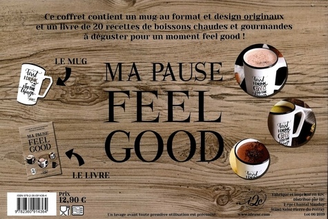 Coffret blanc ma pause feel good. Le livre de recettes de boissons chaudes et gourmandes avec un mug blanc