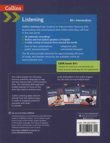 Listening B1+ Intermediate  avec 1 CD audio MP3