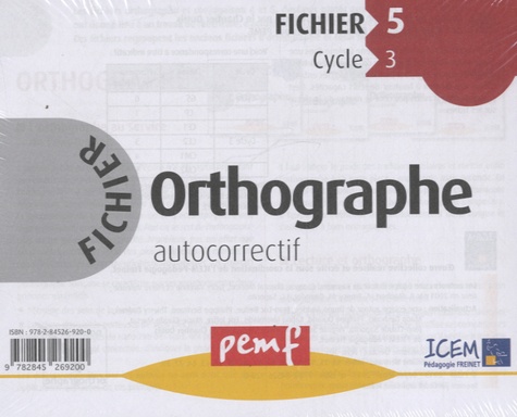 Orthographe CM2. Fichier autocorrectif 5