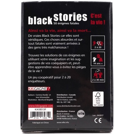 Jeu Black Stories - C'est la vie