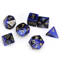 Set de 7 dés Chessex - Gemini - Noir-bleu/Or