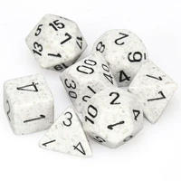 Set de 7 dés Chessex - Granite - Arctic blanc/Gris