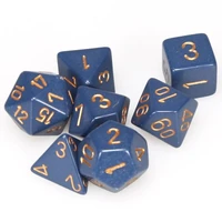 Set de 7 dés Chessex - Opaque - Bleu gris/Or