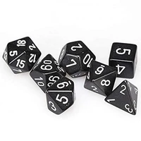 Set de 7 dés Chessex - Opaque - Noir/Blanc