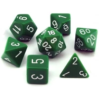 Set de 7 dés Chessex - Opaque - Vert/Blanc