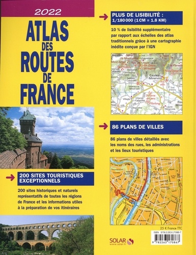 Atlas des routes de France. 1/180 000  Edition 2022