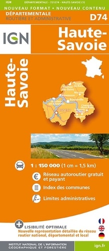  IGN - Haute-Savoie - 1/150 000.