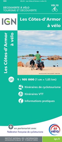 Les Côtes-d'Armor à vélo. 1/105 000