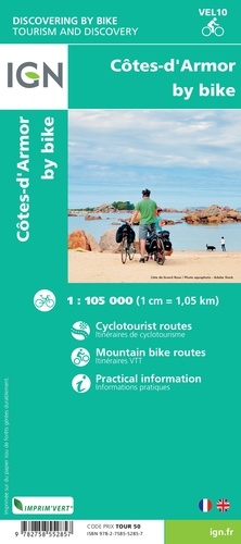 Les Côtes-d'Armor à vélo. 1/105 000