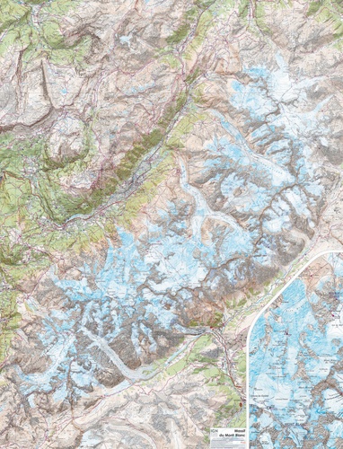  IGN - Massif du Mont Blanc - Poster plastifié 131 x 100 cm 1/28 000.