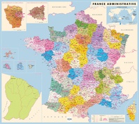  IGN - Poster plastifié France administrative - 1/1 400 000.