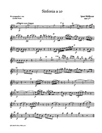Ignaz Holzbauer - Sinfonia a 10 - E flat Major. op. 4/3. 2 oboes, 2 bassoons, 2 horns and strings; harpsichord ad libitum. Jeu de parties..