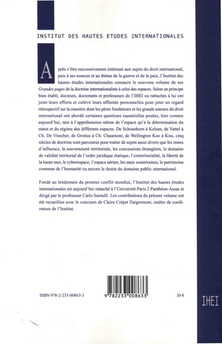 Grandes pages du droit international. Volume 4, Les espaces