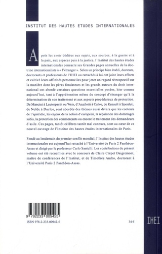 Grandes pages du droit international. Volume 6, L'étranger