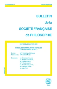 Quelques formulations antiques du «sentiment de soi»
