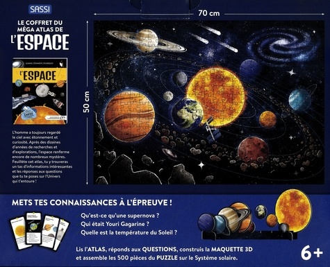 Le coffret du méga atlas de l'espace. Avec 1puzzle, 40 cartes et un système solaire 3D