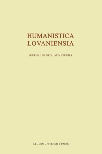 Dirk Sacré - Humanistica Lovaniensia - Journal of Neo-Latin Studies Volume LXV/2016 : .