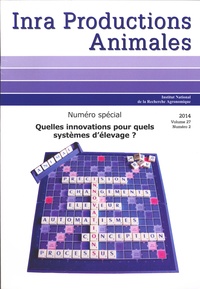 Stéphane Ingrand et René Baumont - INRA Productions Animales Volume 27 N° 2/2014 : Quelles innovations pour quels systèmes d'élevage ?.