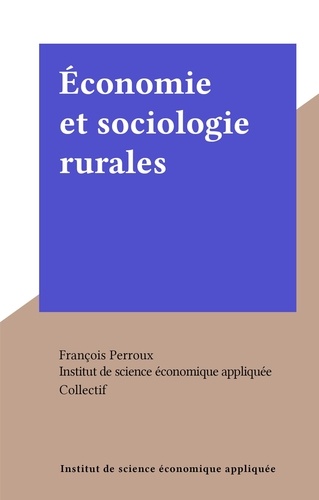 Économie et sociologie rurales