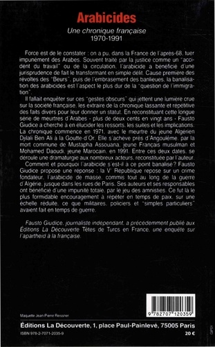 Arabicides. Une chronique française (1970-1991)