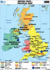 Jean-Louis Mathieu - British Isles: Political Map / British World Influence - Carte murale.