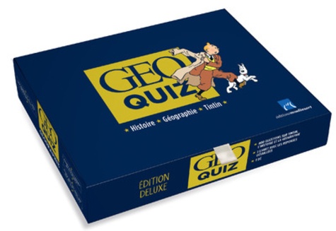  Moulinsart - Coffret Géo Quiz - Histoire, géographie, Tintin. Contient : 1 dé, 1 petit livre avec les réponses détaillées, 400 questions.