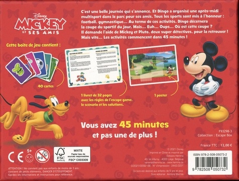 Disney Mickey et ses amis : Mickey et Pluto mènent l'enquête !. Avec 40 cartes, 1 livret et 1 poster