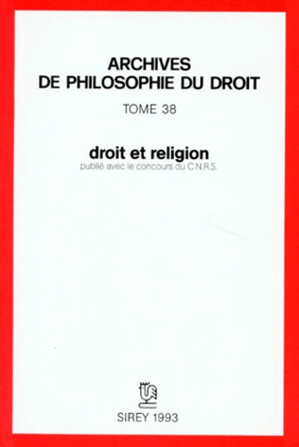 François Terré - Droit et religion - [colloque international, 13 et 14 novembre 1992.