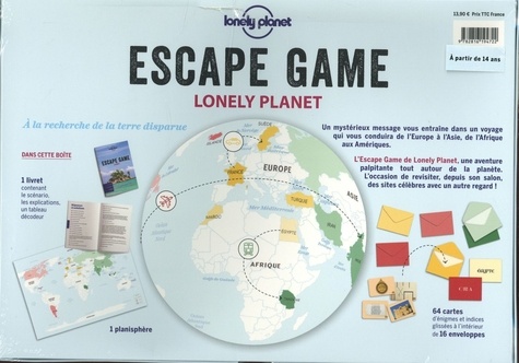 Escape game Lonely Planet. A la recherche de la terre disparue. Avec 64 cartes, 16 enveloppes, 1 planisphère