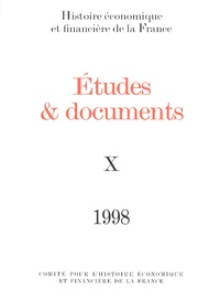  Ministère de l'Economie - Etudes & documents N° 10/1998 : En supplément Index général Tomes 1 à 10.