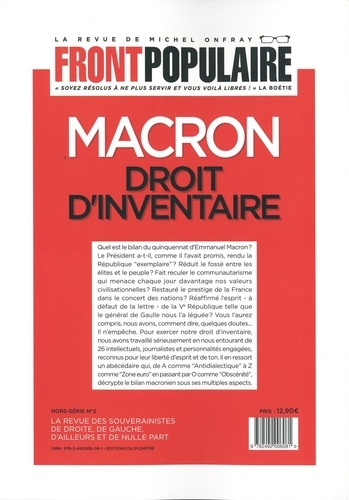 Front populaire Hors-série 2 Macron, droit d'inventaire