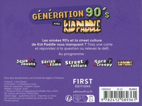 Génération 90's avec Kid Paddle. 400 quiz et défis pour plonger dans l'univers des années 90's