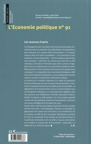 L'Economie politique N° 91, août 2021 Tourisme. Repartir comme avant ?