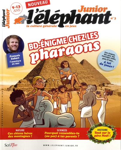 L'éléphant junior N° 3, décembre 2020 BD-énigme chez les pharaons