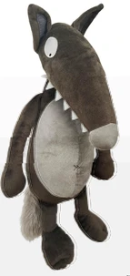 La peluche Loup de taille moyenne nue