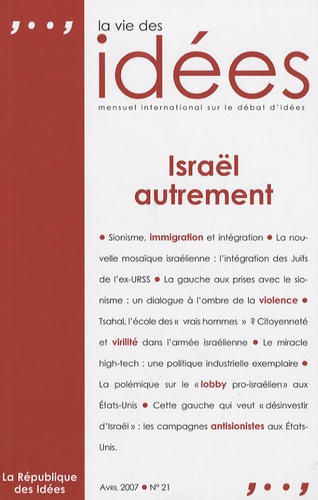 Ivan Jablonka - La Vie des Idées N° 21, Avril 2007 : Israël autrement.