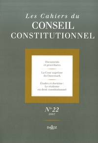  Conseil constitutionnel - Les Cahiers du Conseil constitutionnel N° 22/2007 : .
