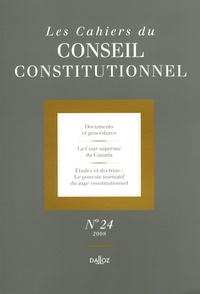 Marie-Christine Meininger - Les Cahiers du Conseil constitutionnel N° 24, 2008 : .
