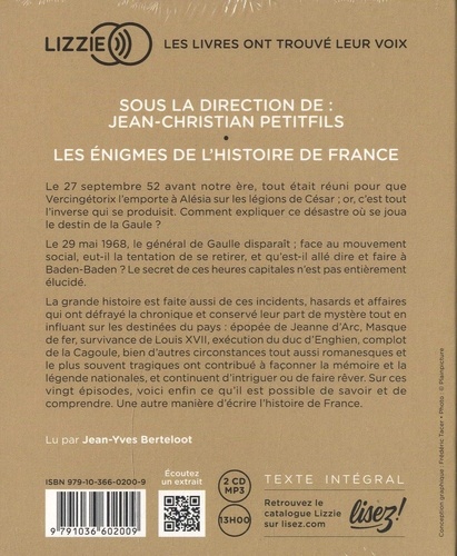 Les énigmes de l'histoire de France  avec 2 CD audio MP3