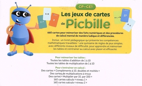Les jeux de cartes de Picbille CP-CE1. Tables, additions, soustractions, multiplications