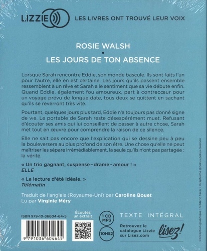 Les jours de ton absence - Rosie Walsh - Livres - Furet du Nord
