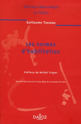 Guillaume Tusseau - Les normes d'habilitation.