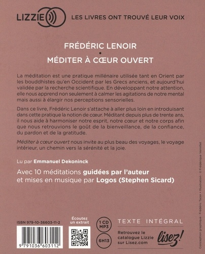Méditer à coeur ouvert de Frédéric Lenoir - Livre - Decitre