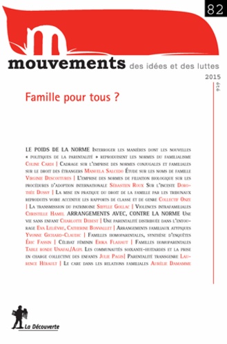 Catherine Achin et Armelle Andro - Mouvements N° 82, Eté 2015 : Famille pour tous ?.