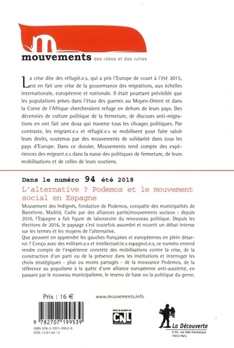 Mouvements N° 93, printemps 2018 Les migrant.e.s dans l'impasse des gouvernaces