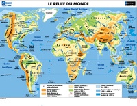 Jean-Louis Mathieu et  Eduscope - Planisphère Le relief du monde/Les Etats du monde.