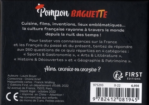 Pompon baguette. Le jeu de la culture française !
