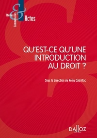 Rémy Cabrillac - Qu'est-ce qu'une introduction au droit ?.